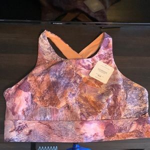 Marble print sports bra